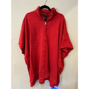 St. John Red Cape With Gold Zipper And Accents Size Small NWOT